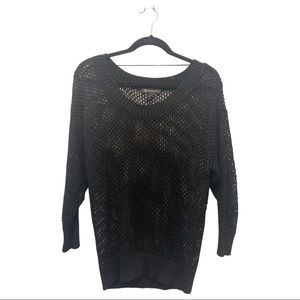 INC International Concepts Black Crew Neck Sweater Versatile Knit